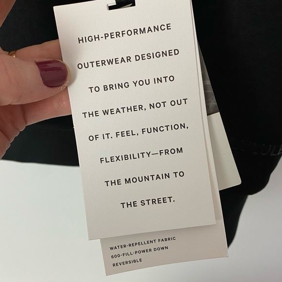 Lululemon Roam Far Bomber Jacket Puffer Womens 10 Large Down Reversible Black - Picture 11 of 14